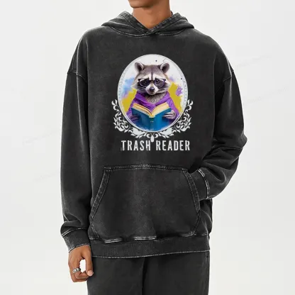 Pagewings Trash Reader Unisex Washed Hoodie