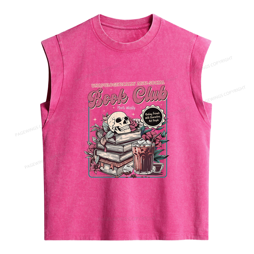 Pagewings Vintage Book Club Women's Washed Tank Top