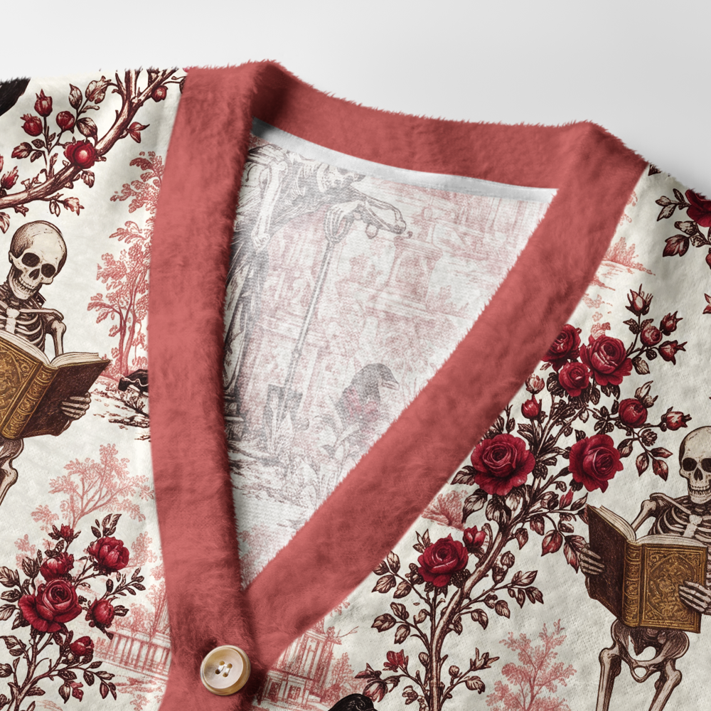 Pagewings Skull Reader Light Knit Unisex Cardigan Sweaters