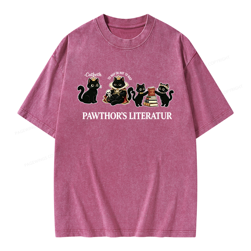 Pagewings Pawthor's Literatur Unisex Washed T-shirt