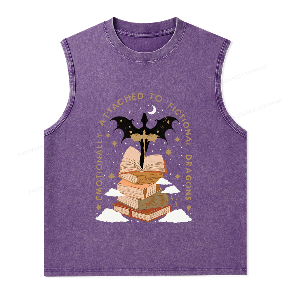 Pagewings Funny Raccoon Bookish Gift Unisex Washed Tank