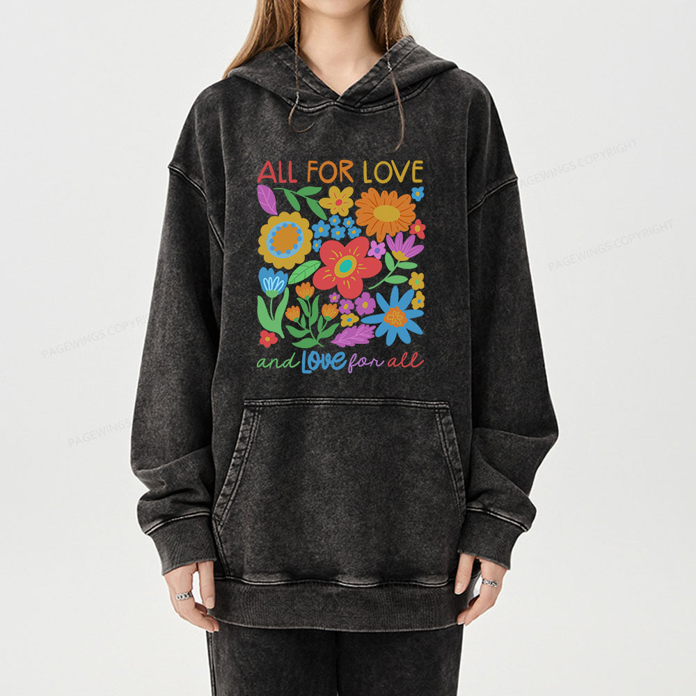 Pagewing All For Love Unisex Washed Hoodie