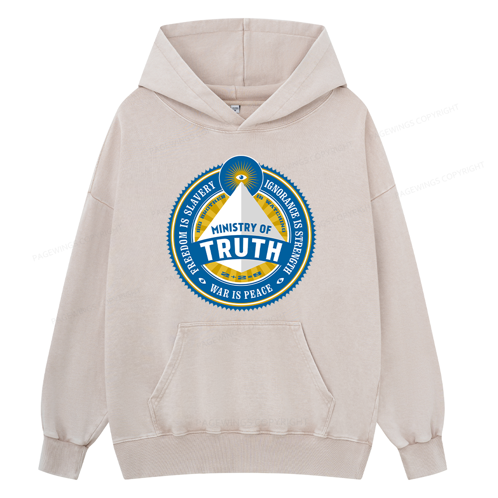 Pagewings Ministry of Truth Unisex Washed Hoodie