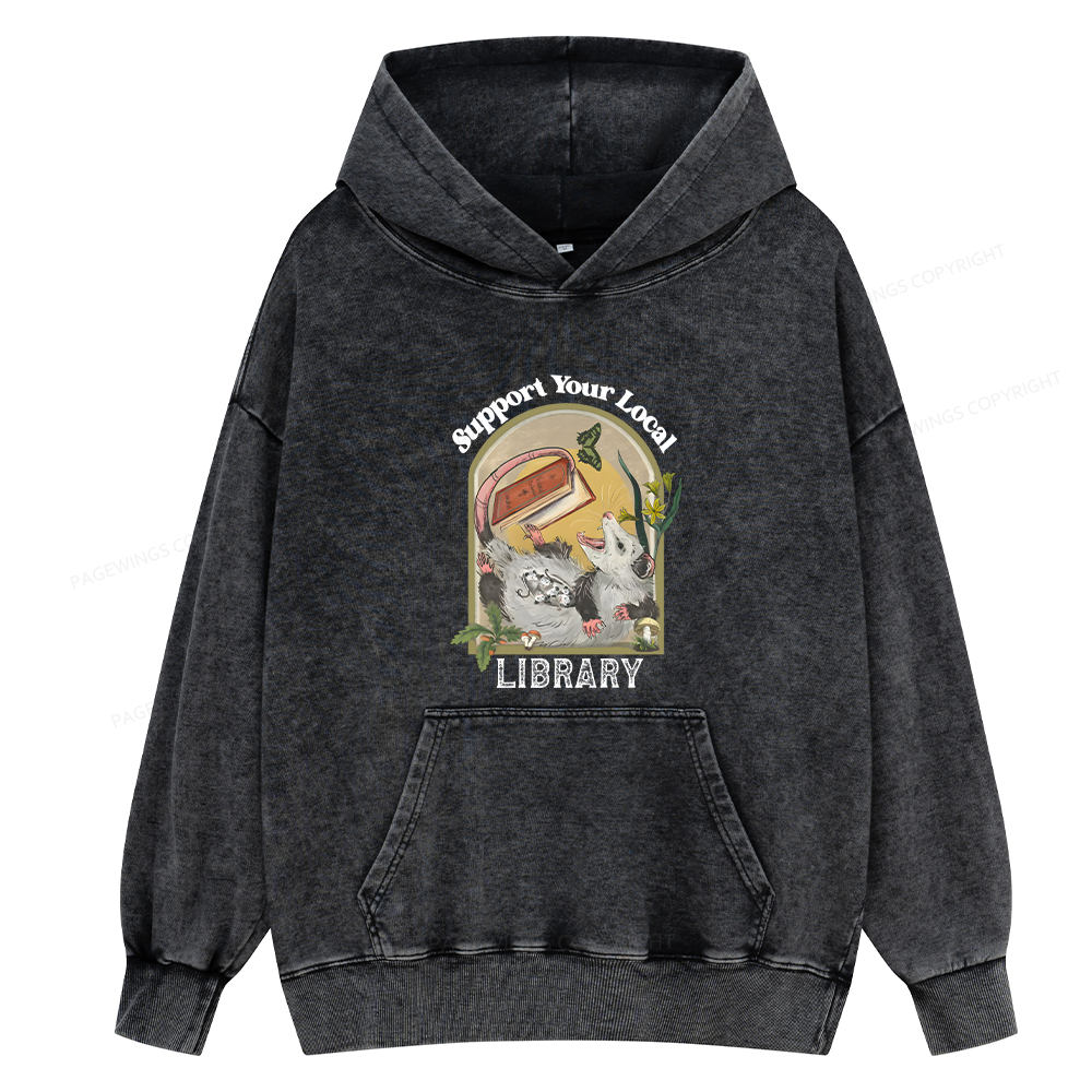 Pagewings Library Readers Make Leaders Jersey Unisex Washed Hoodie
