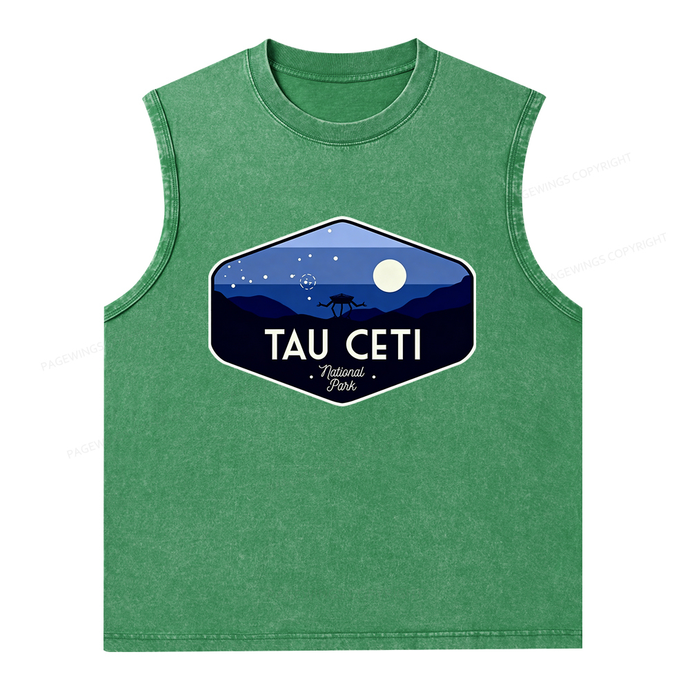 Pagewings Tau Ceti Unisex Washed Tank Top