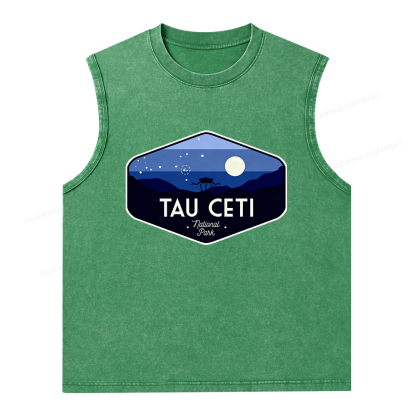Pagewings Tau Ceti Unisex Washed Tank Top