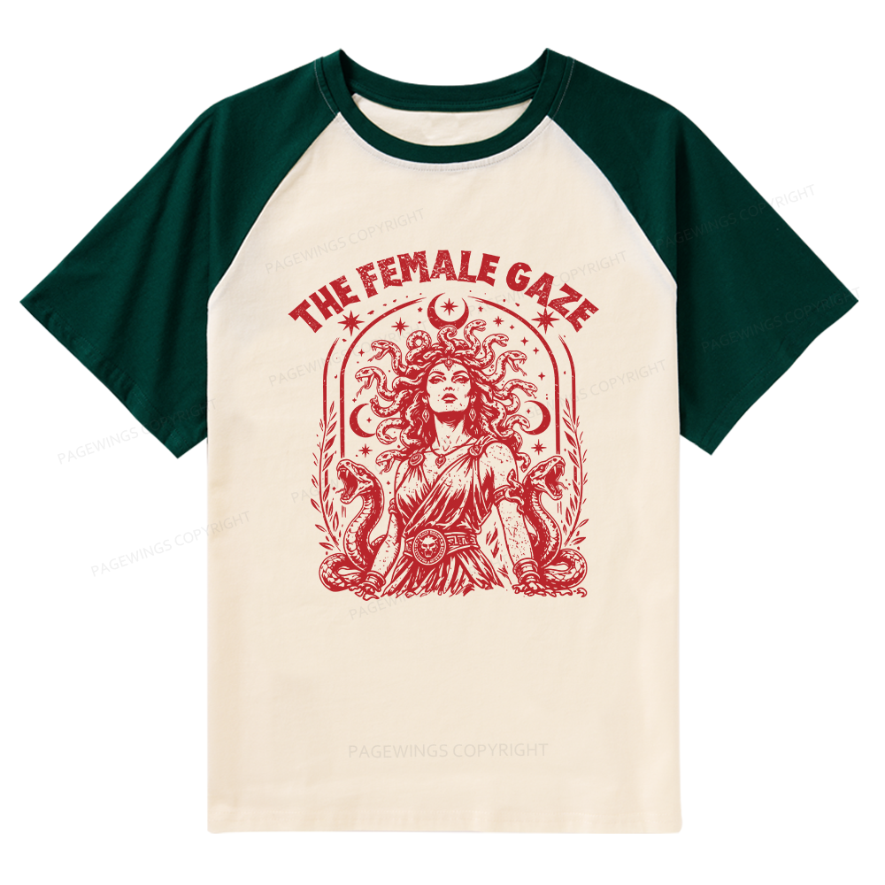 Pagewings Vintage Medusa Feminist Raglan T-shirt