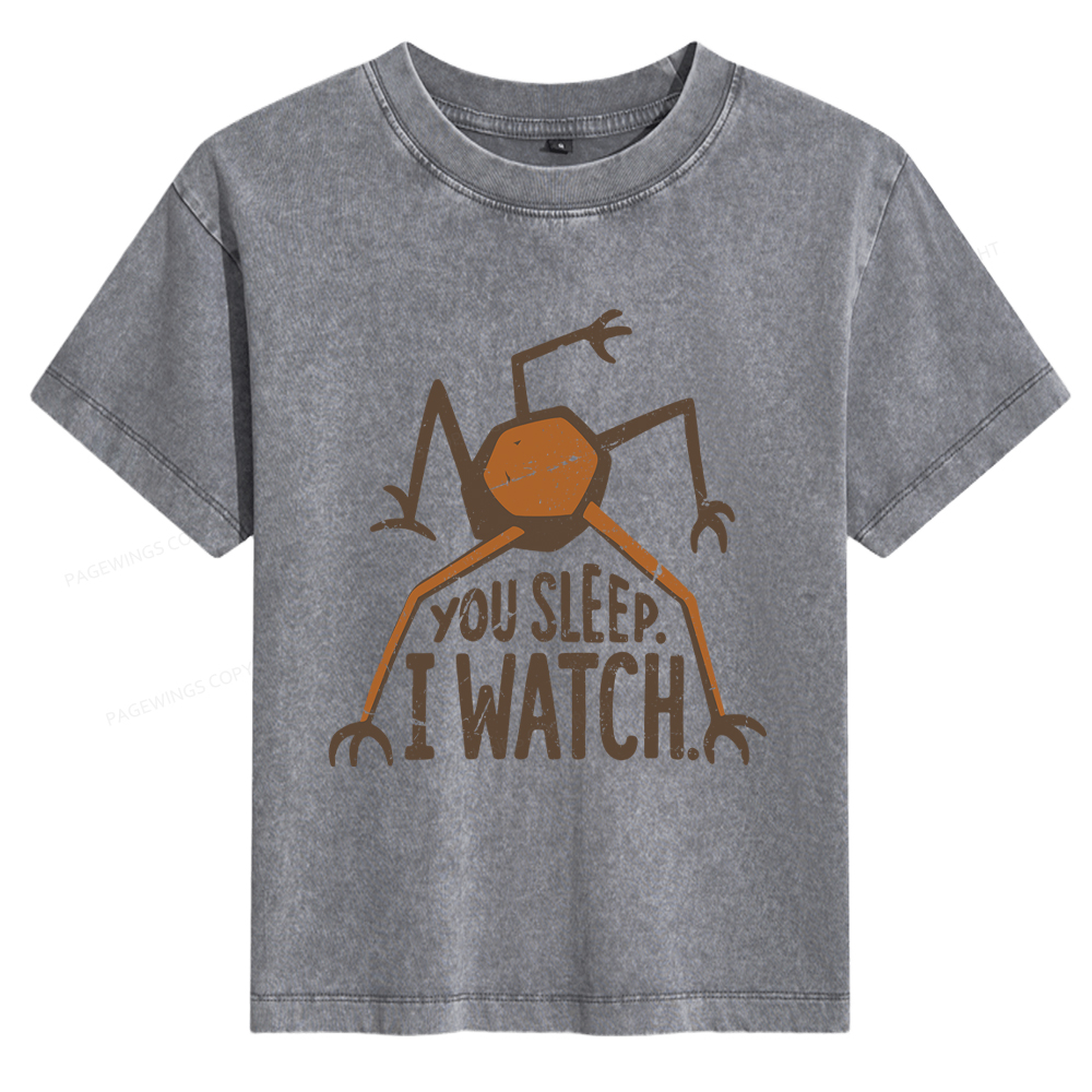 Pagewings You Sleep I Watch Women's Washed T-shirt