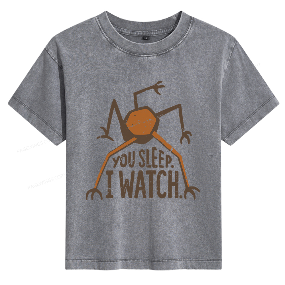 Pagewings You Sleep I Watch Women's Washed T-shirt