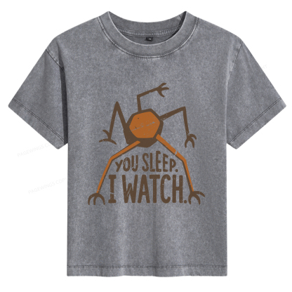 Pagewings You Sleep I Watch Women's Washed T-shirt