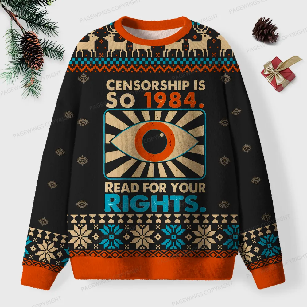 Pagewings Read For Your Rights Unisex Ugly Knit Sweatshirt