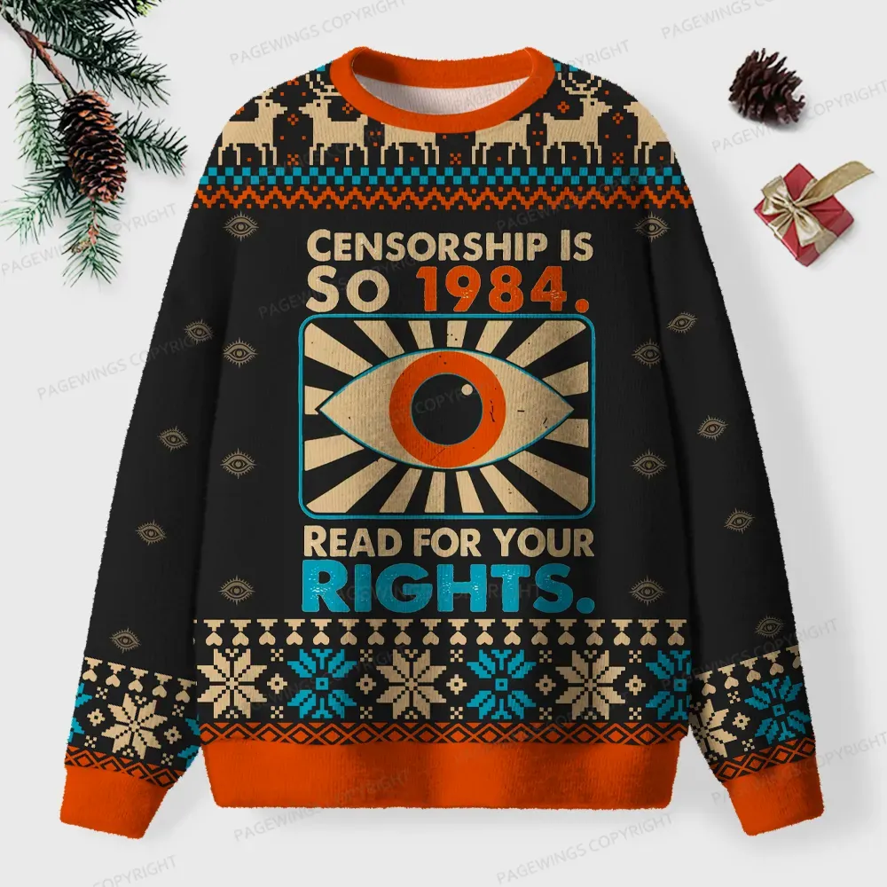 Pagewings Read For Your Rights Unisex Ugly Knit Sweatshirt