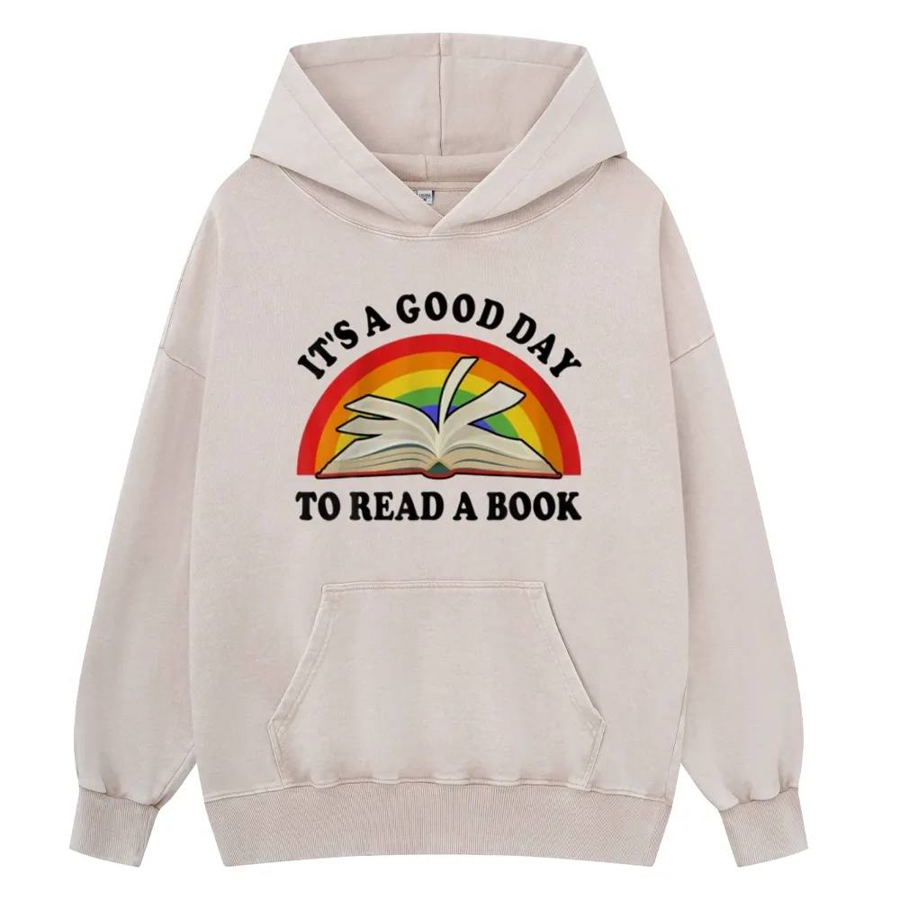 Pagewings It‘s A Good Day To Read A Book Unisex Washed Hoodie