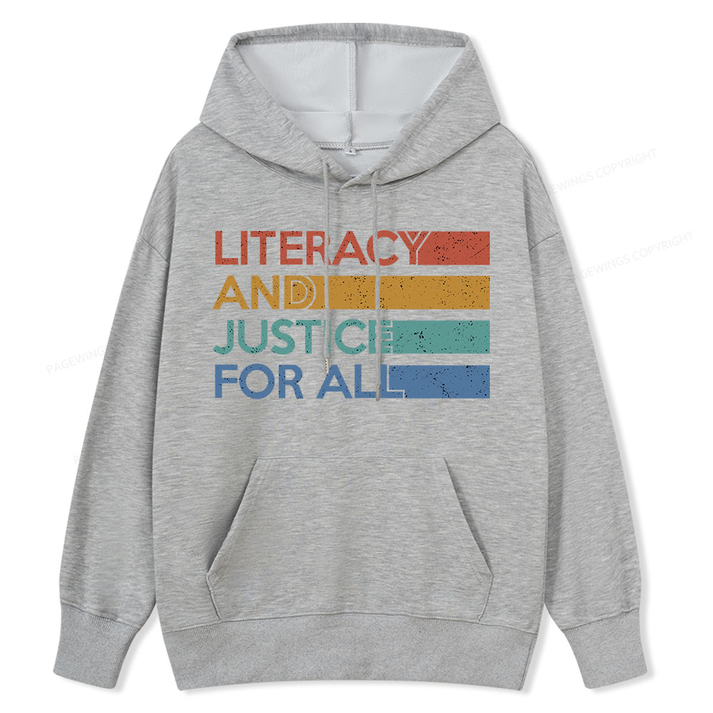 Pagewing Literacy and Justice For All Unisex Classic Hoodie