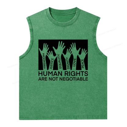 Pagewings Human Rights Are Not Negotiable Unisex Washed Tank Top