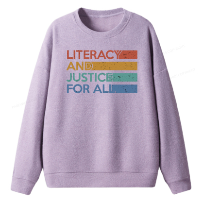 Pagewings Literacy and Justice For All Unisex Knit Sweatshirt