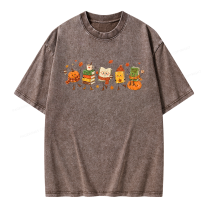 Pagewings All Booked For Fall Unisex Washed T-shirt