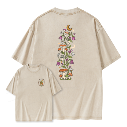 Pagewings Mushroom Frog Unisex Washed T-shirt