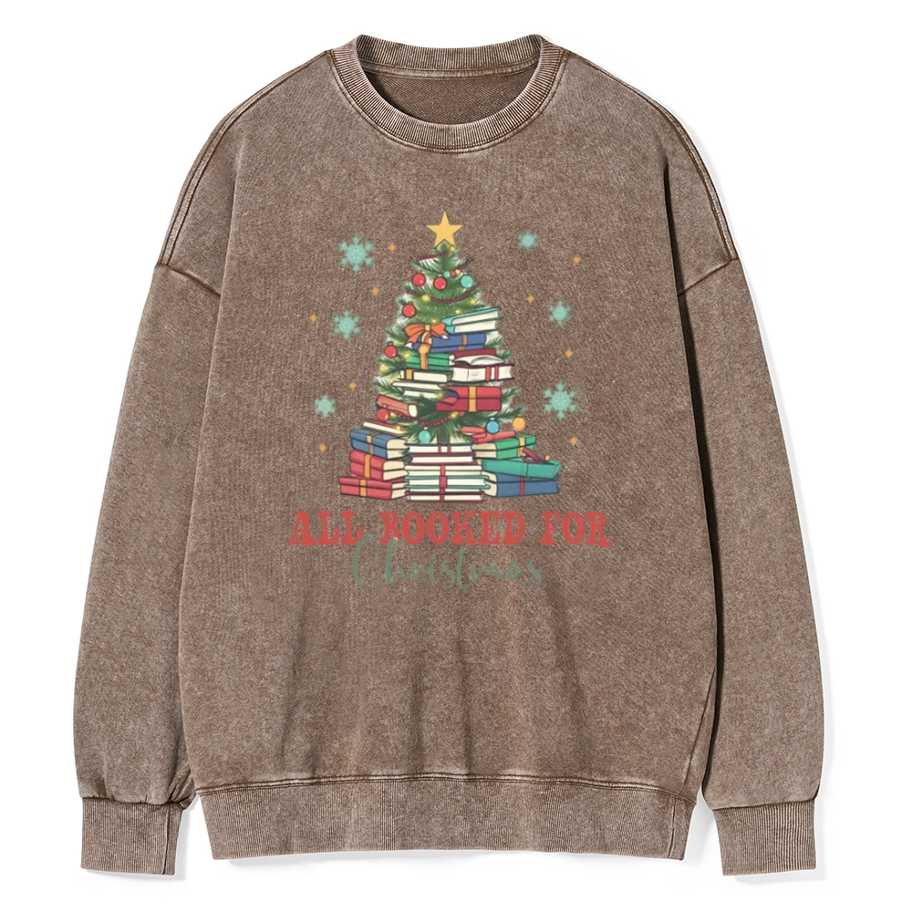 Pagewings All Booked for Christmas Washed Sweatshirt