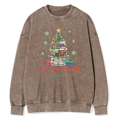 Pagewings All Booked for Christmas Washed Sweatshirt