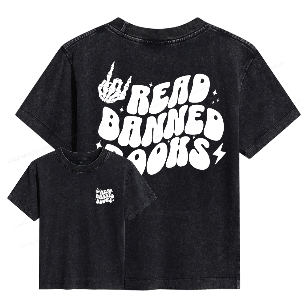 Pagewings Read Banned Books Women's Washed T-shirt