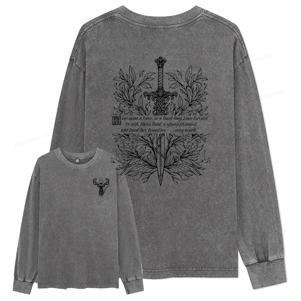 Pagewings Fireheart Unisex Washed Long Sleeve T-shirt