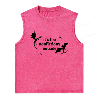 Pagewings It’s Too Nonfictiony Outside Unisex Washed Tank Top