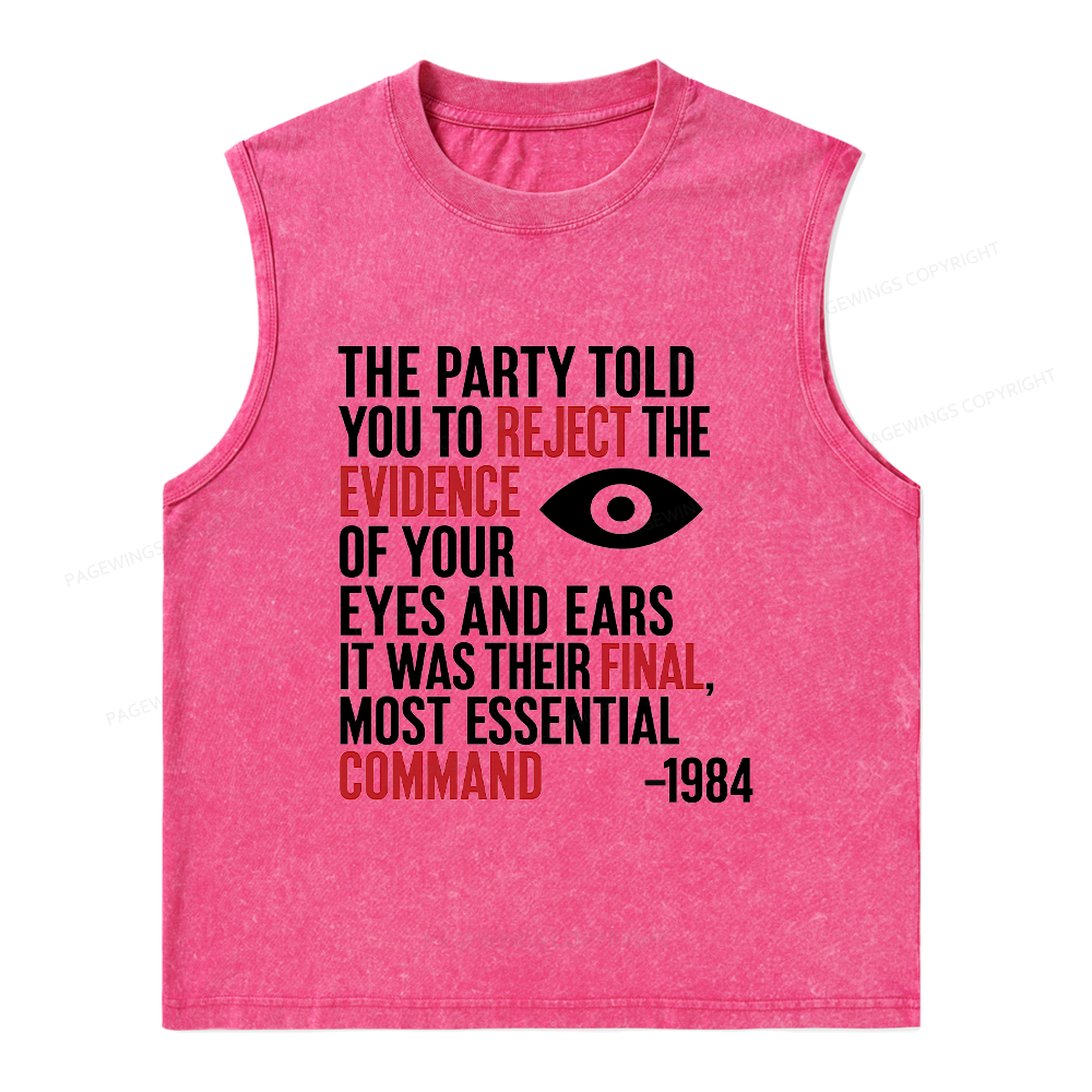 Pagewings Dystopia Quote Unisex Washed Tank Top