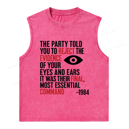 Pagewings Dystopia Quote Unisex Washed Tank Top