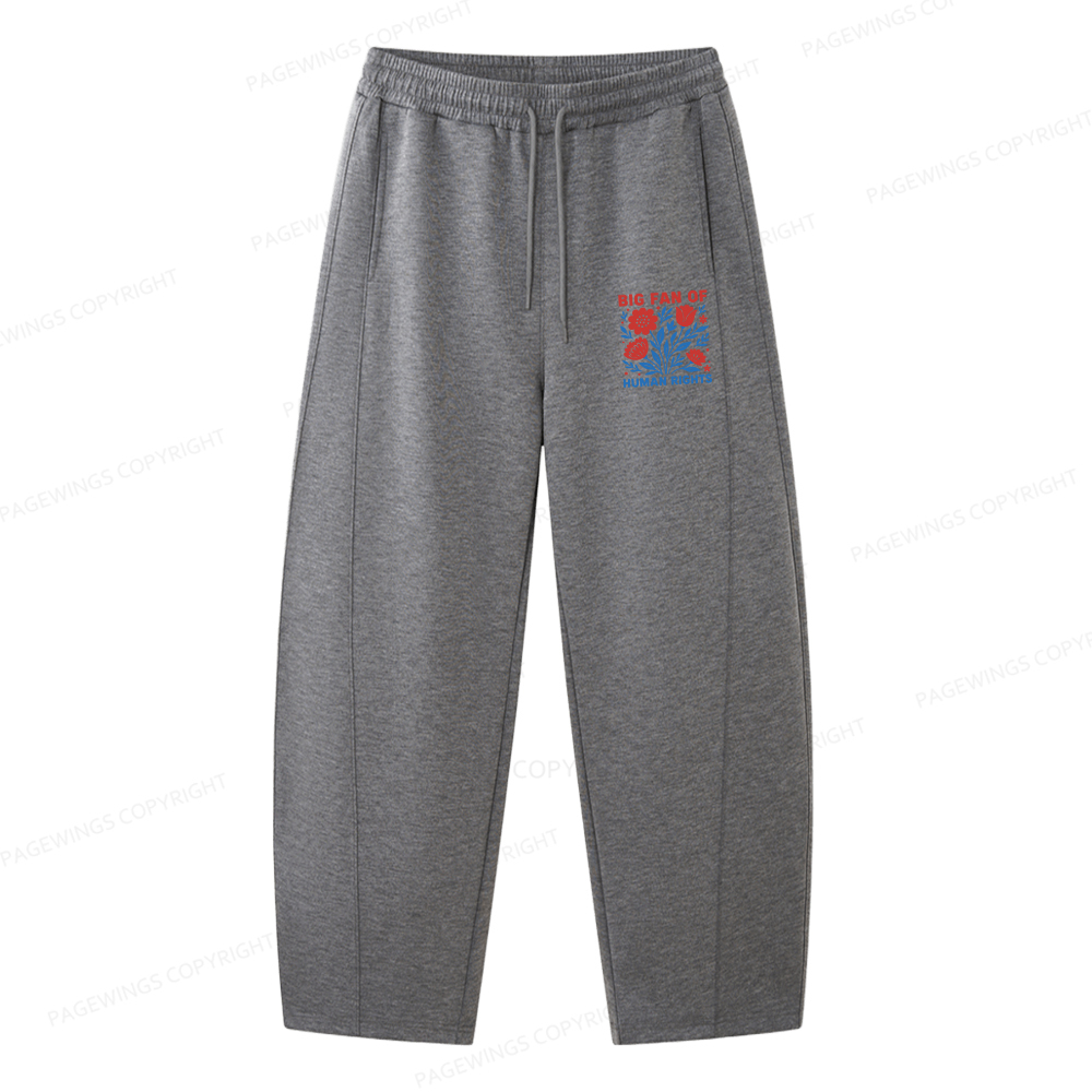 Pagewings Big Fan Of Human Rights Unisex Barrel Sweatpants