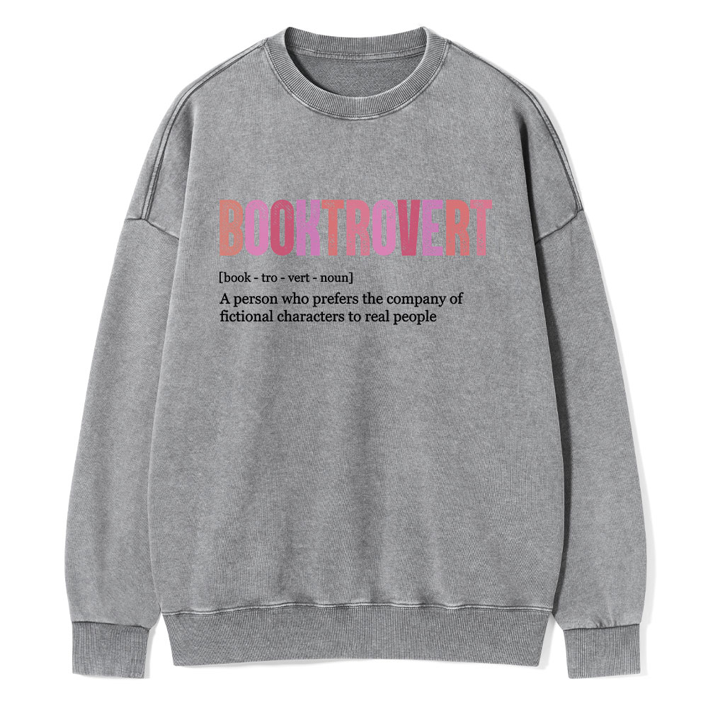 Pagewing Funny Book Lover Unisex Washed Sweatshirt
