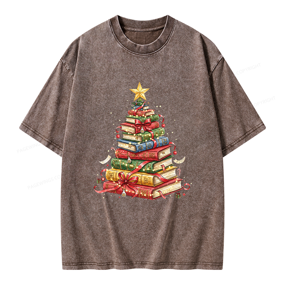 Pagewings Christmas Tree Unisex Washed T-shirt
