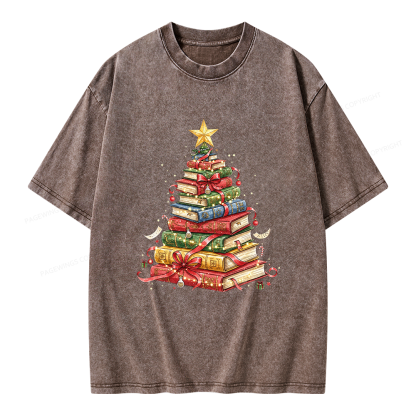 Pagewings Christmas Tree Unisex Washed T-shirt