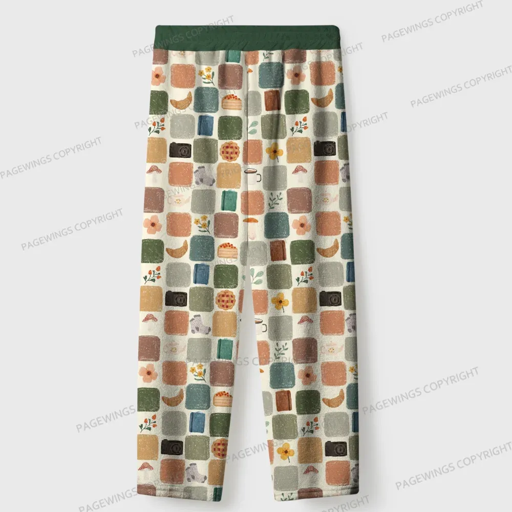 Pagewings Floral Reading Unisex Flannel Pajama Set