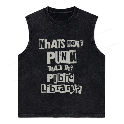 Pagewings What's More Punk Than The Public Library Unisex Washed Tank Top
