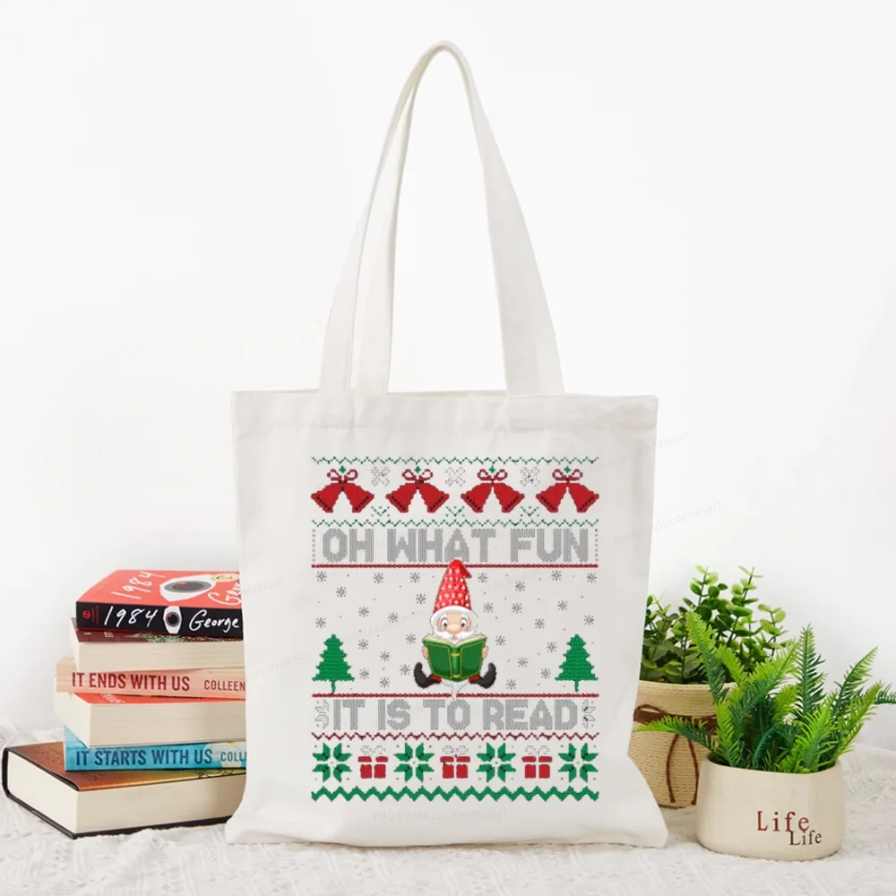 Pagewings Oh What Fun It Is To Read Tote Bag