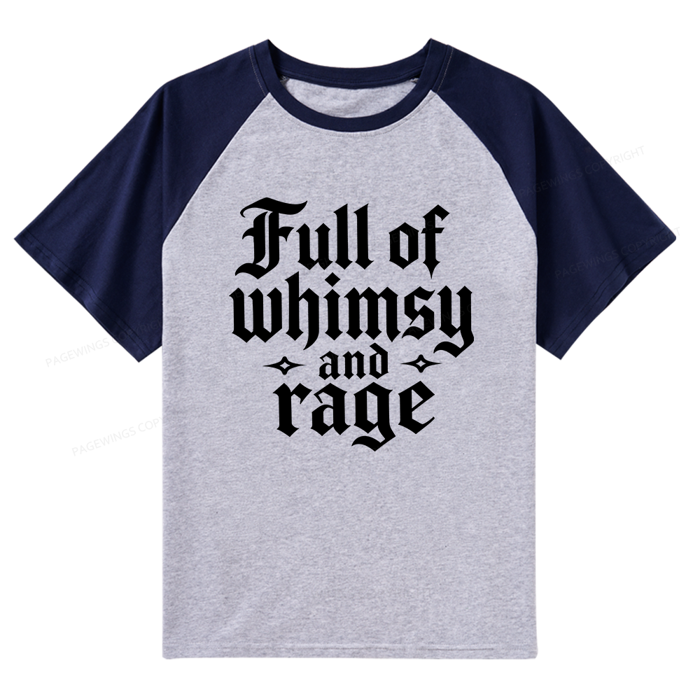Pagewings Full of Whimsy and Rage Raglan T-shirt