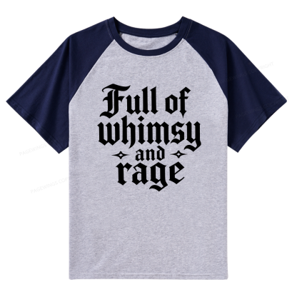 Pagewings Full of Whimsy and Rage Raglan T-shirt