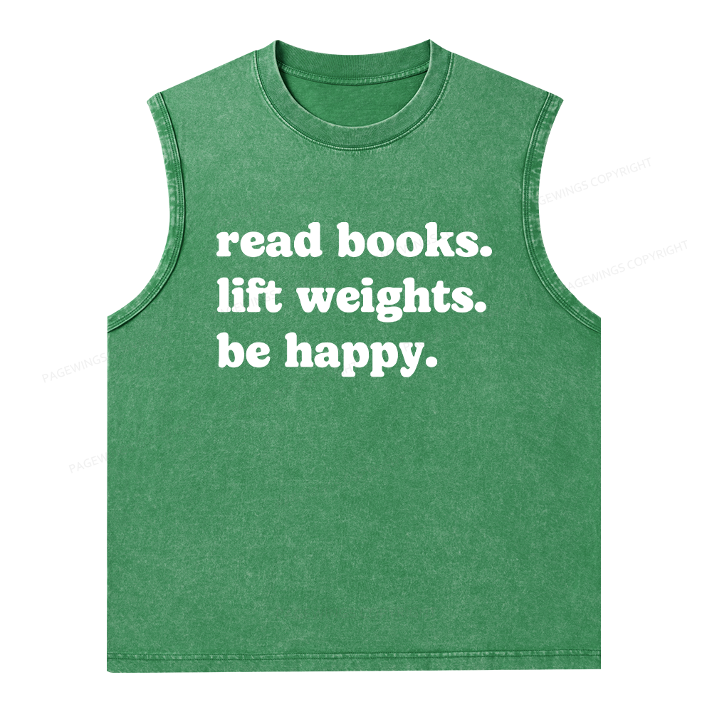 Pagewings Book Lover Gym Unisex Washed Tank Top