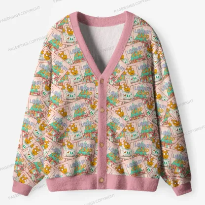 Pagewings Library Card Unisex Ugly Cardigan Sweaters