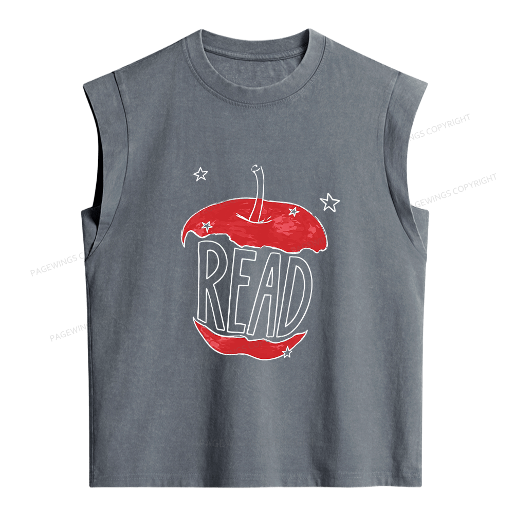 Pagewings Read Apple Women's Washed Tank Top
