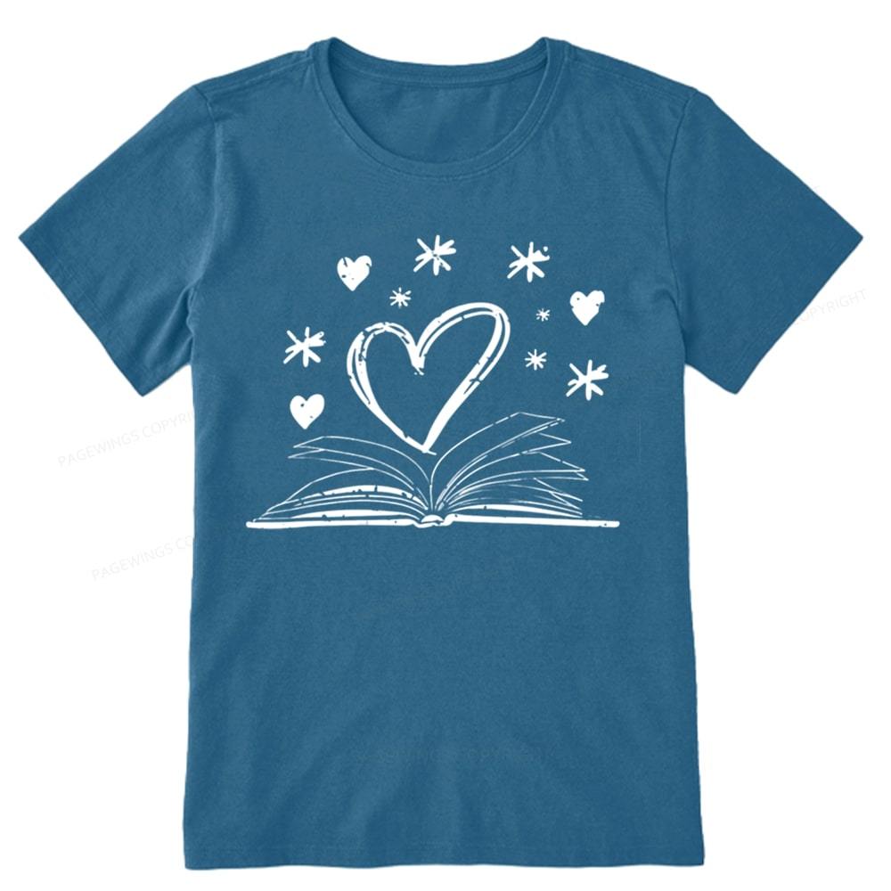 Pagewings Bookworm Librarian Valentines Day Book Unisex Classic T-shirt
