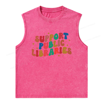 Pagewings Public Library Sweatshirt Unisex Washed Tank Top