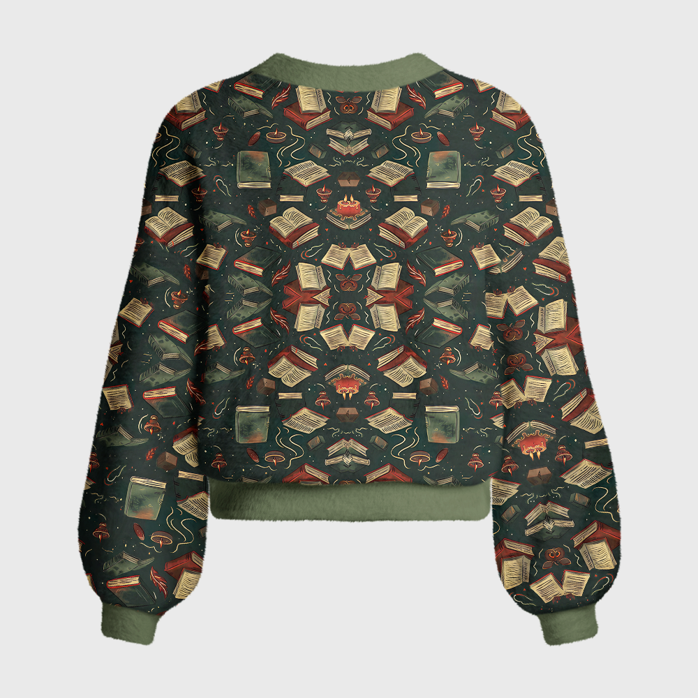 Pagewings Fantasy Bookish Women's Cardigan Sweater