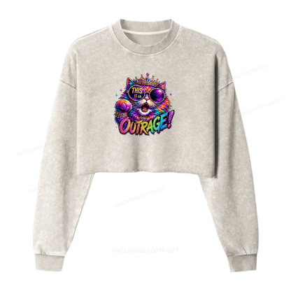 Pagewings Sci-Fi Book Lover Washed Crop Sweatshirt