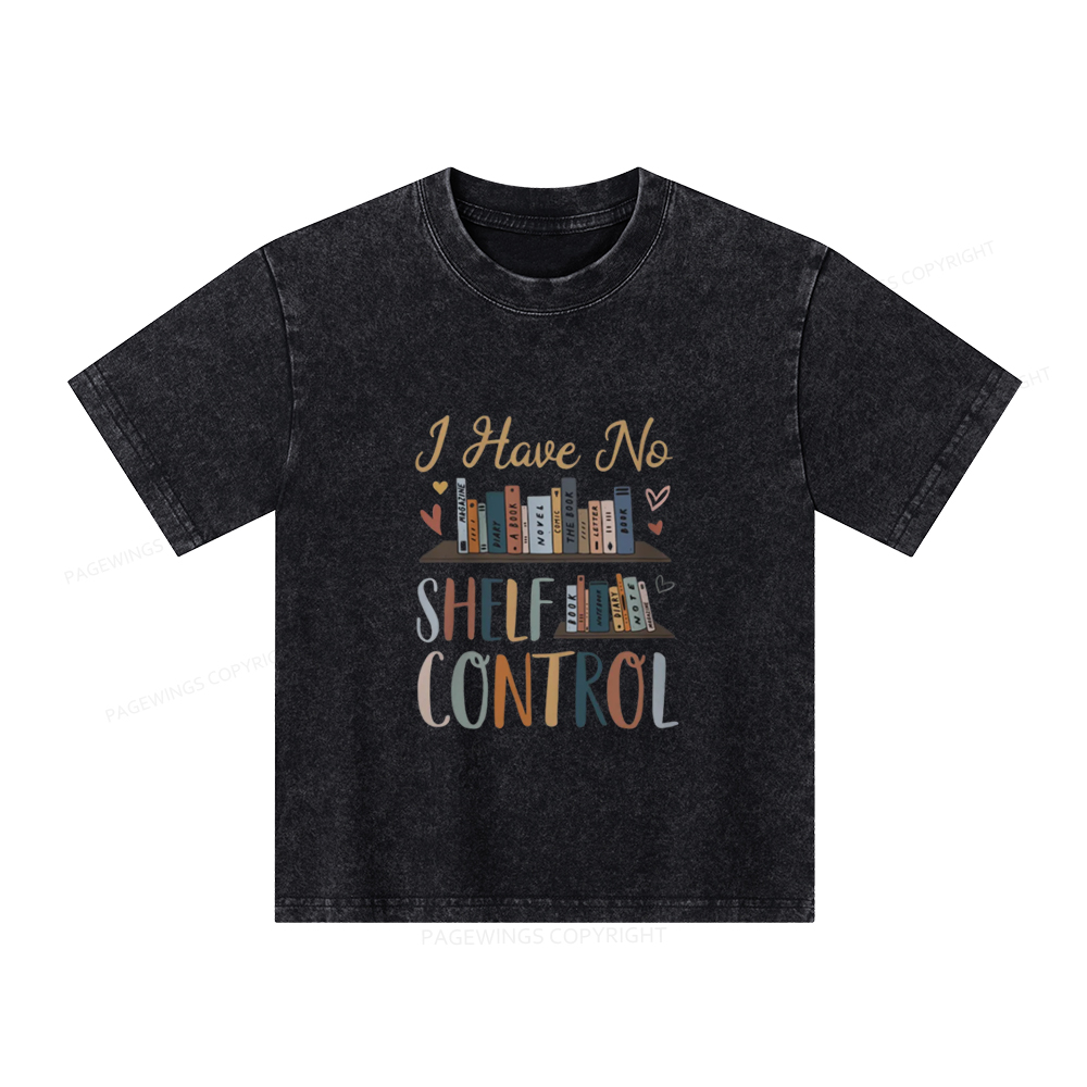 Pagewings I Have No Shelf Control Unisex Kids Washed T-shirt
