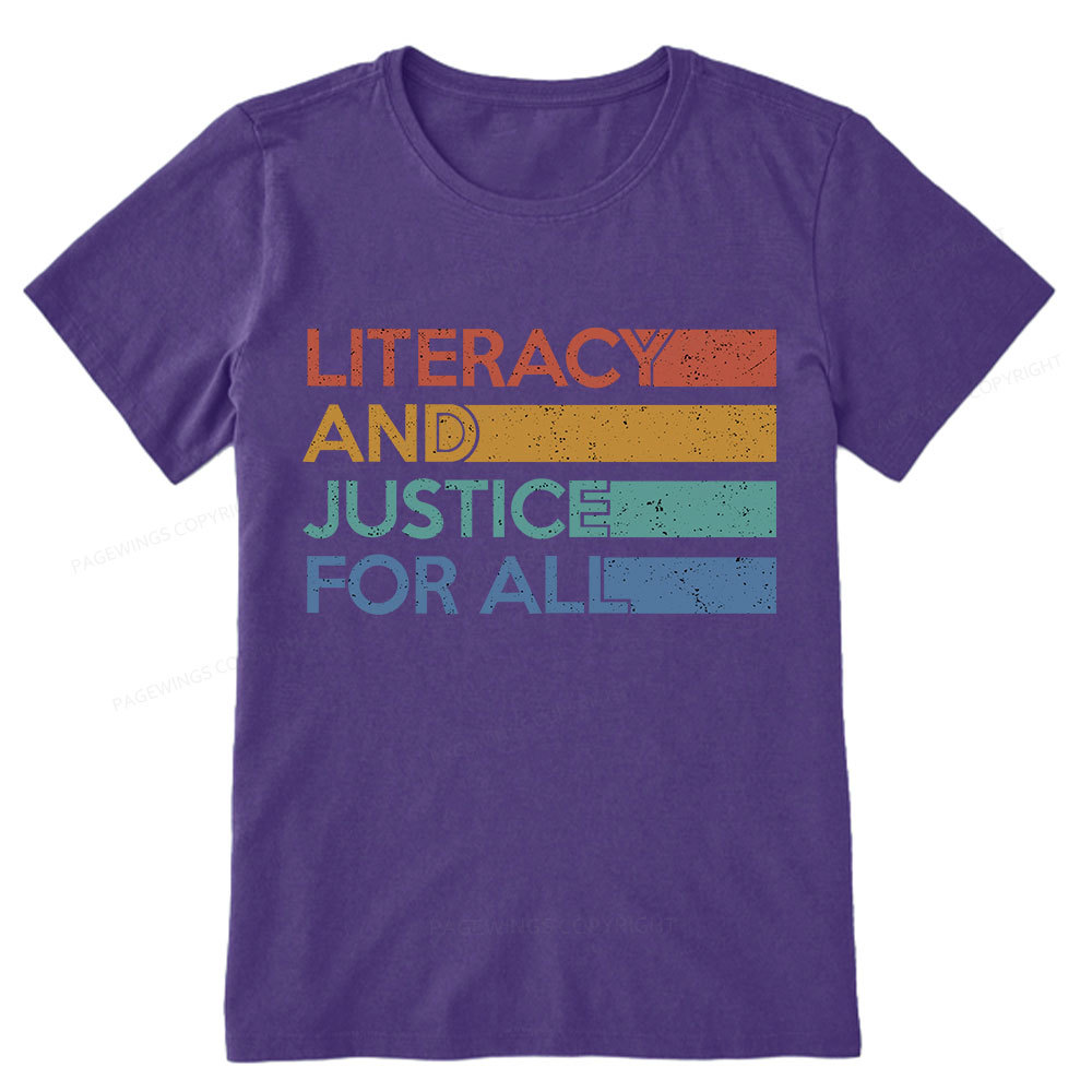 Pagewing Literacy and Justice For All Unisex Classic T-shirt