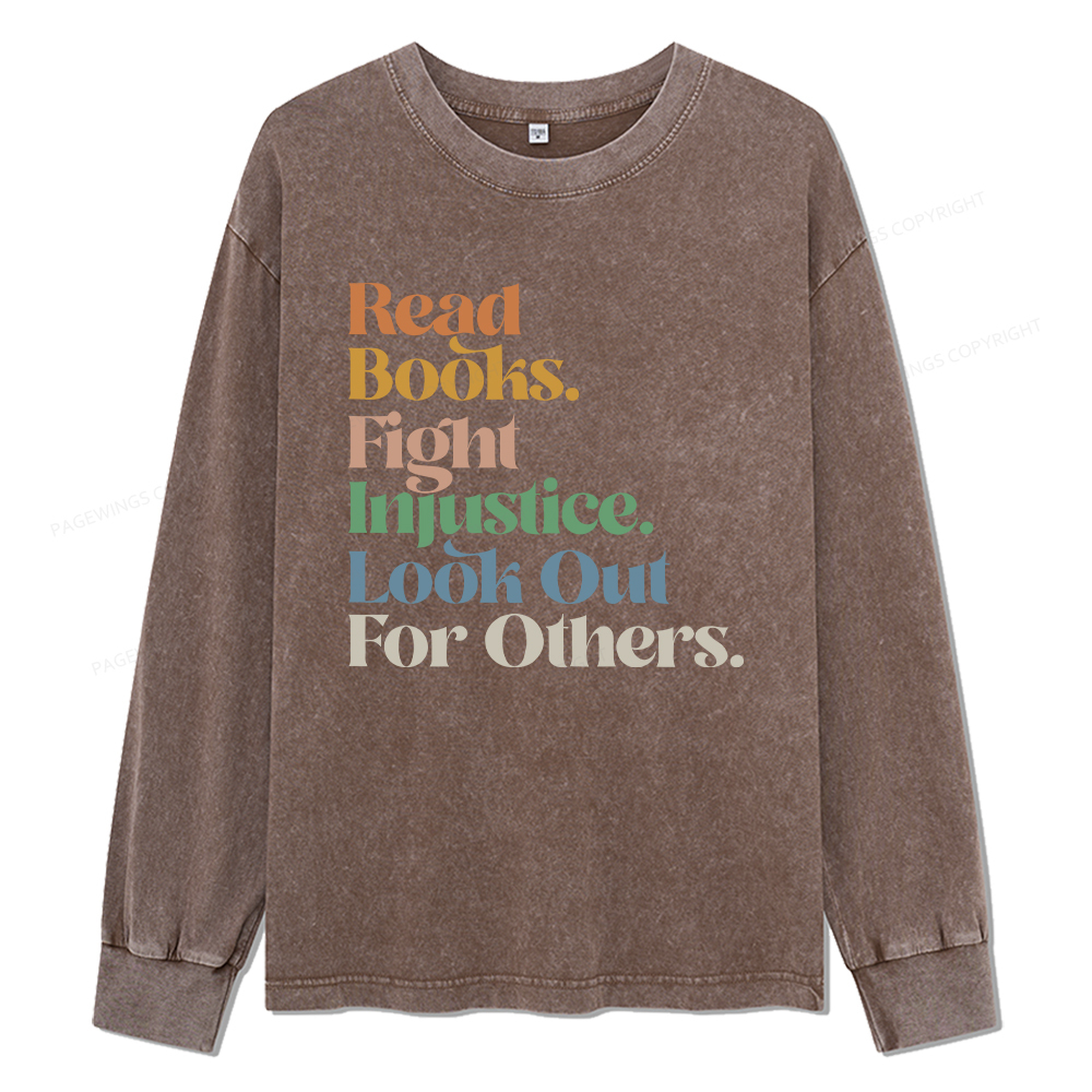 pagewings Read Banned Books Unisex Washed Long Sleeve T-shirt