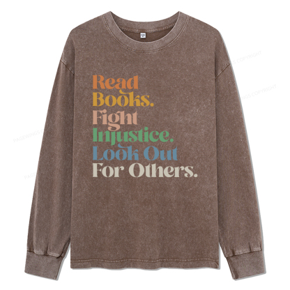 pagewings Read Banned Books Unisex Washed Long Sleeve T-shirt