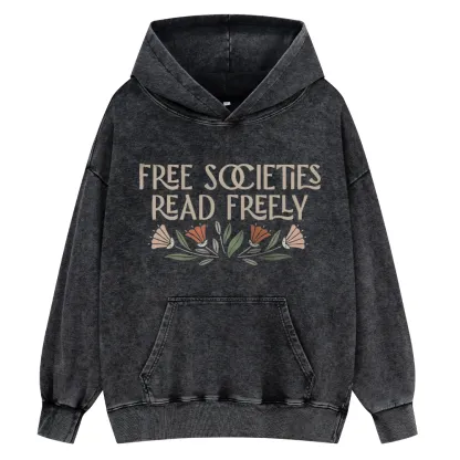 Pagewings Read Freely Unisex Washed Hoodie